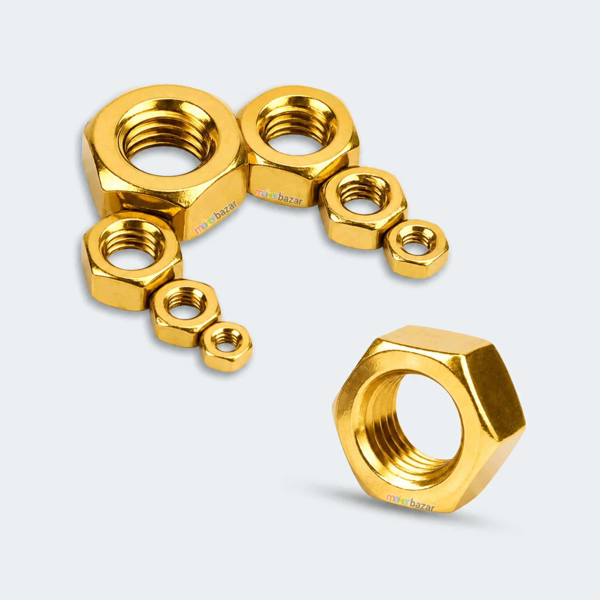 Golden Plated Hex Nut – Metric Thread Fastener