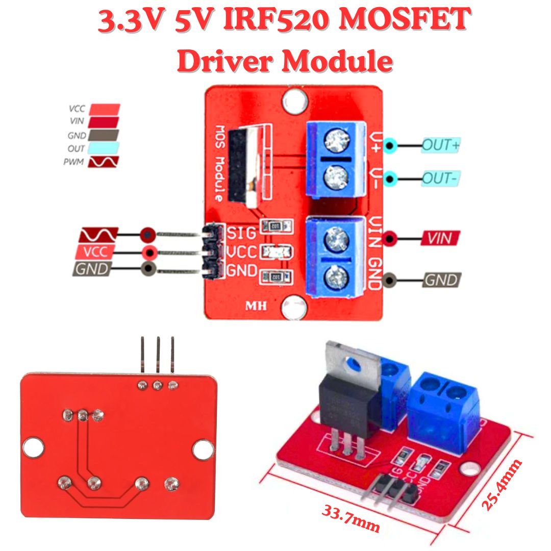 Buy IRF520 MOSFET Driver Module Power Control | Makerbazar