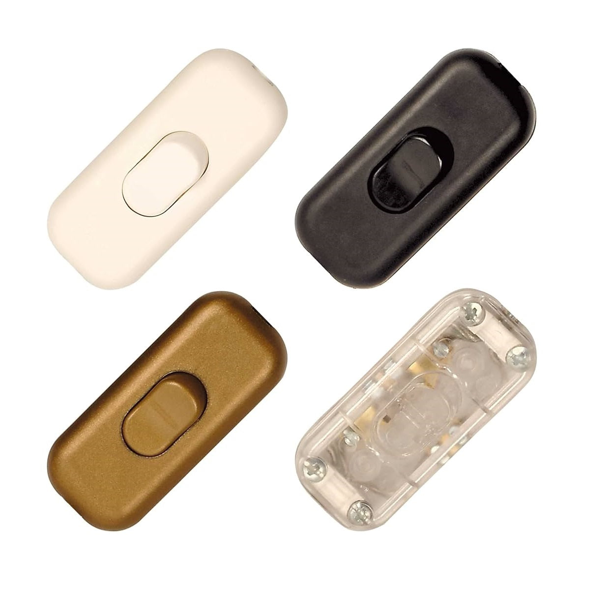 Inline Rocker Switch SPST Half-Way for Lamp Cord