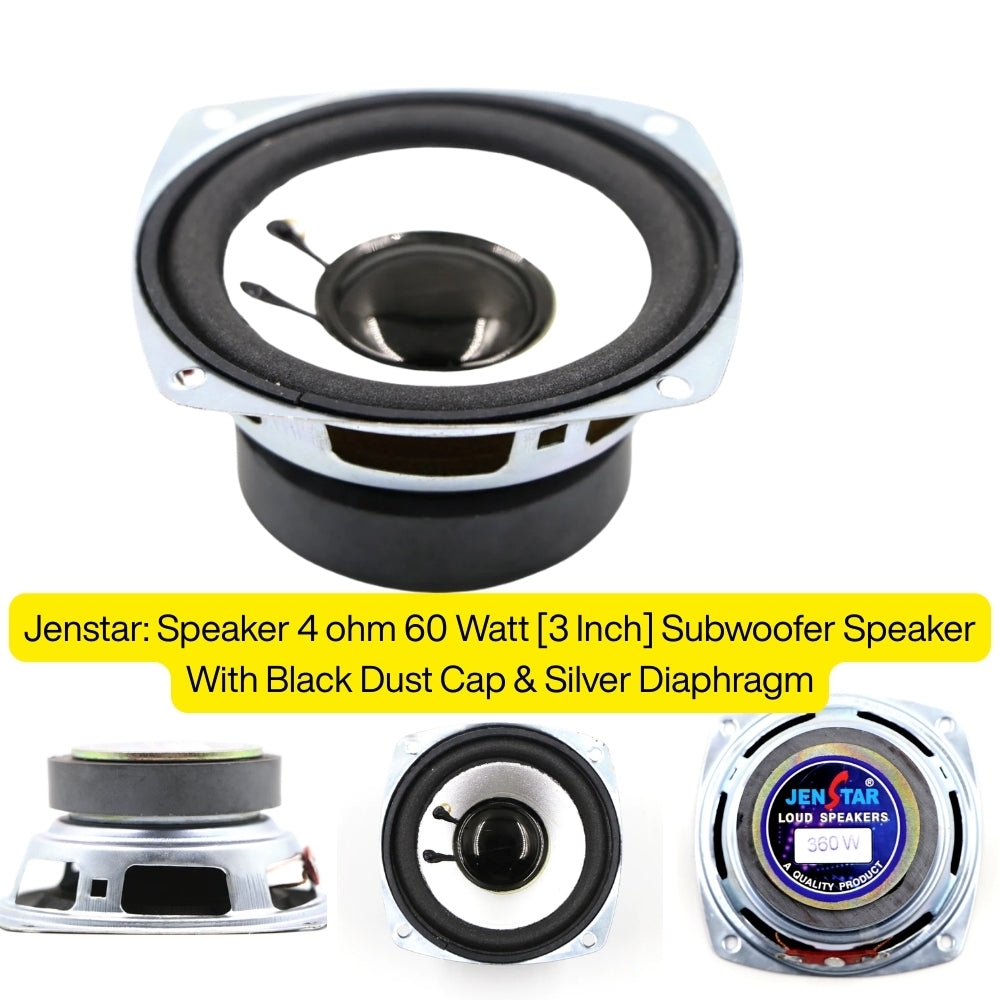 Jenstar: 3-Inch 4-Ohm 60-Watt Subwoofer Speaker