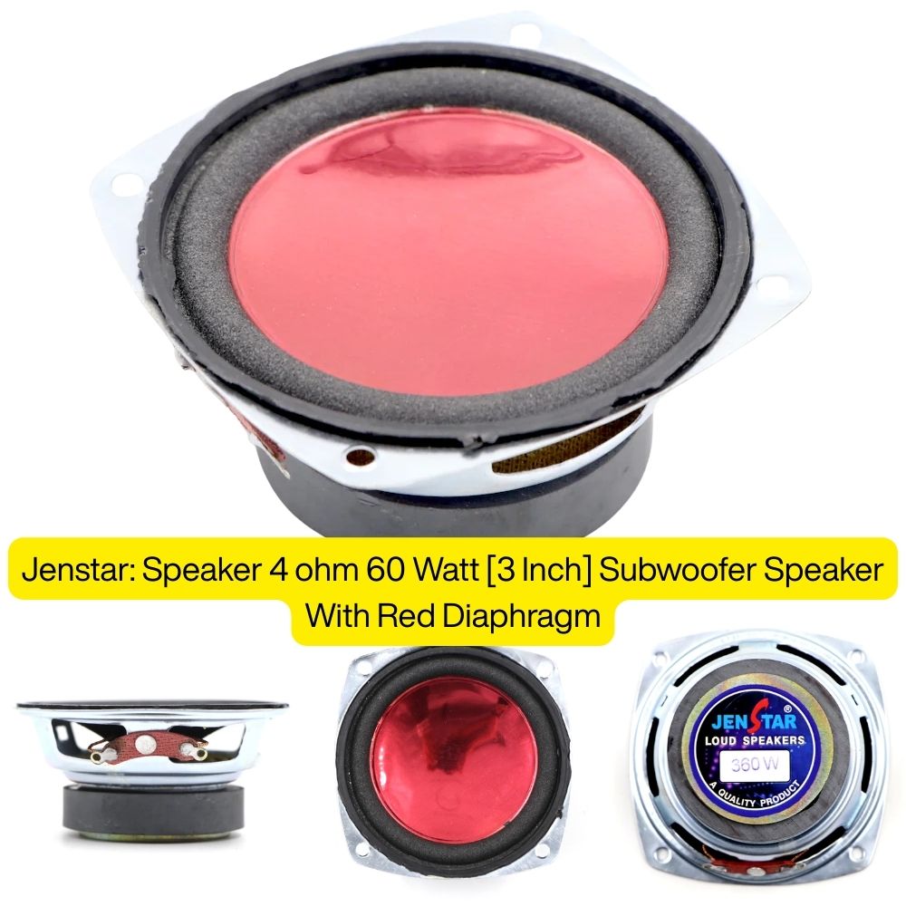 Jenstar: 3-Inch 4-Ohm 60-Watt Subwoofer Speaker