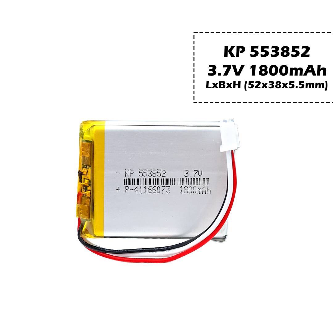 KP: 3.7V 1800mAh Lipo Battery - Single Cell Lithium Polymer Battery