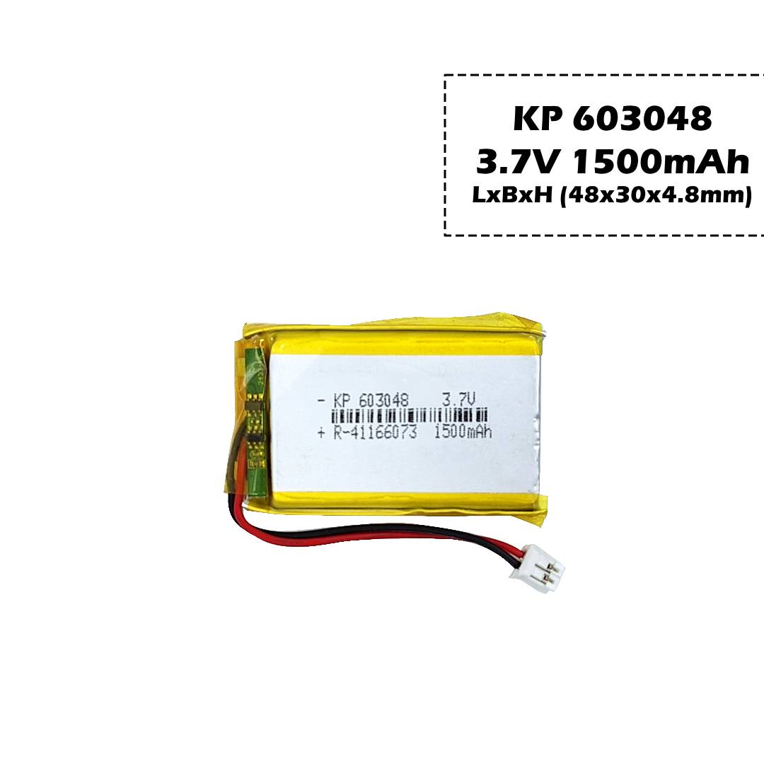 KP: 3.7V 1500mAh Lipo Battery - Single Cell Lithium Polymer Battery