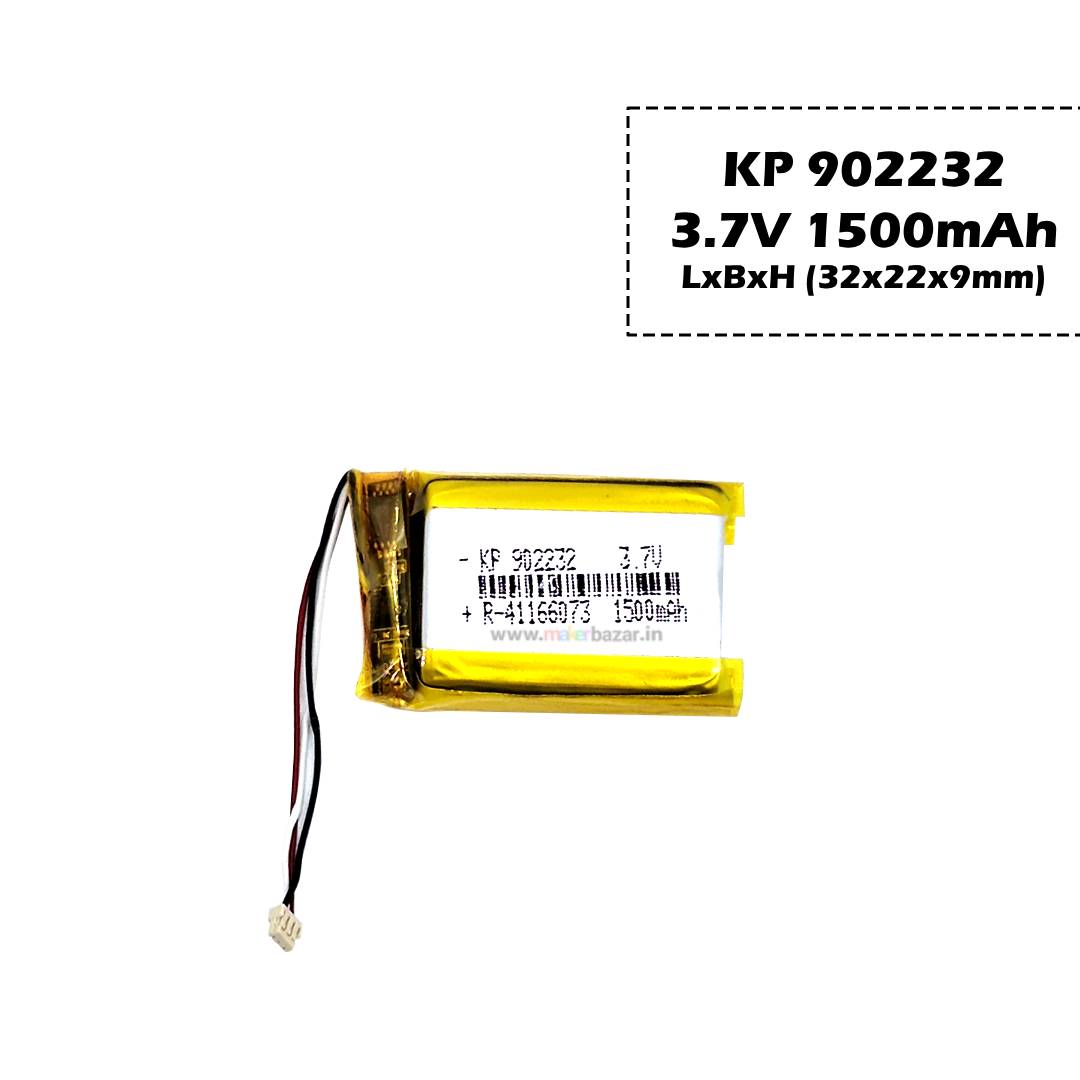 KP: 3.7V 1500mAh Lipo Battery - Single Cell Lithium Polymer Battery