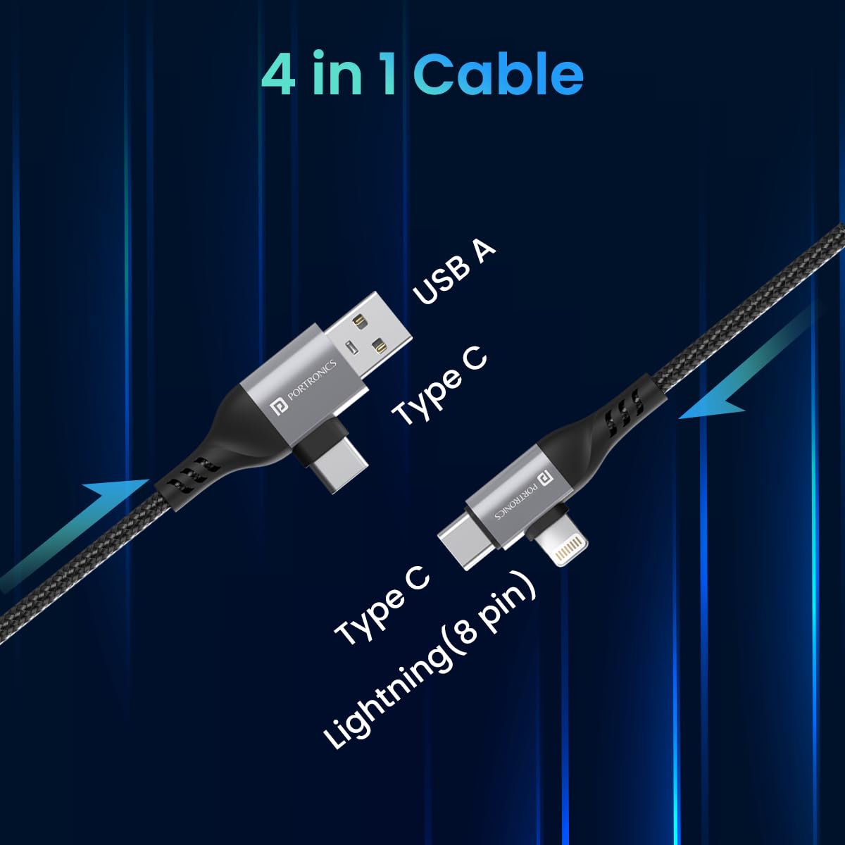 Portronics: Multi USB Ports Data Cable