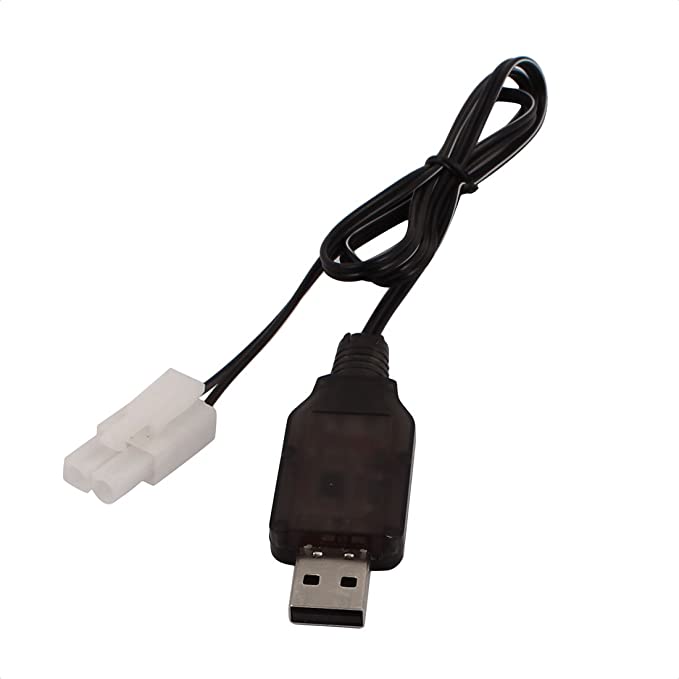 USB Charging Cable including Charging Protection BMS with L6.2-2P Plug for Ni-CD/Ni-MH Battery RC Car/ DIY