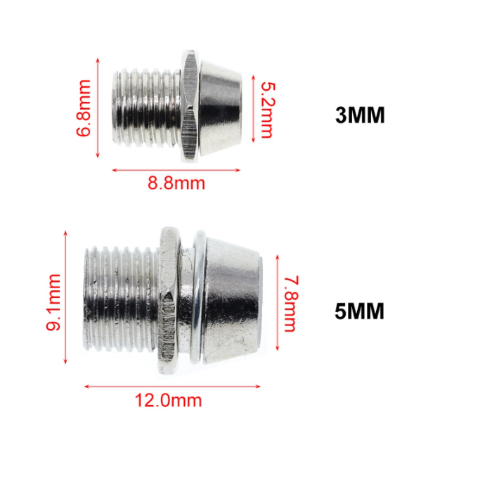 LED Holder Chrome Metal Silver Covered