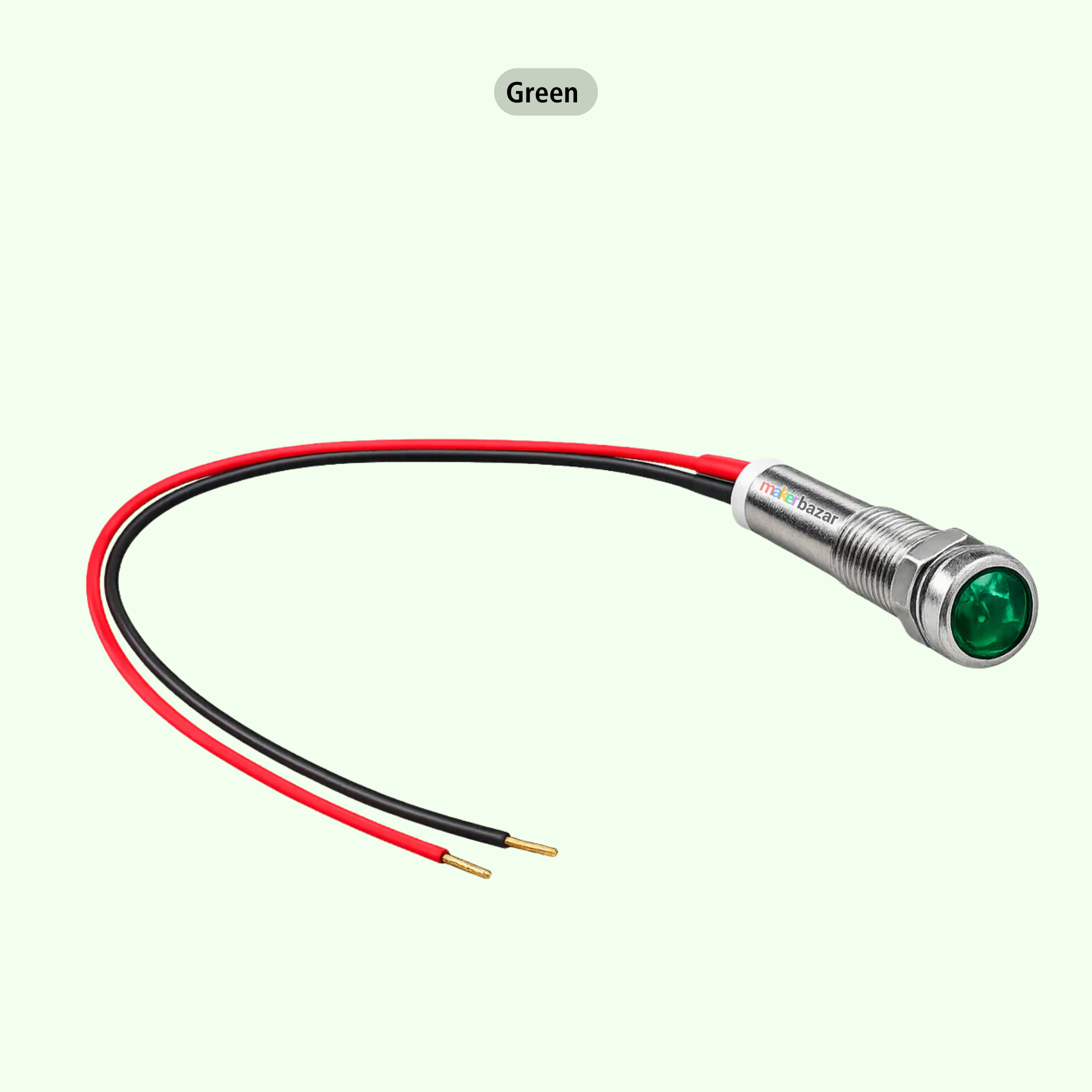 5-24VDC 10mm LED Indicator Metal Long-Tube Signal Lamp with Cable