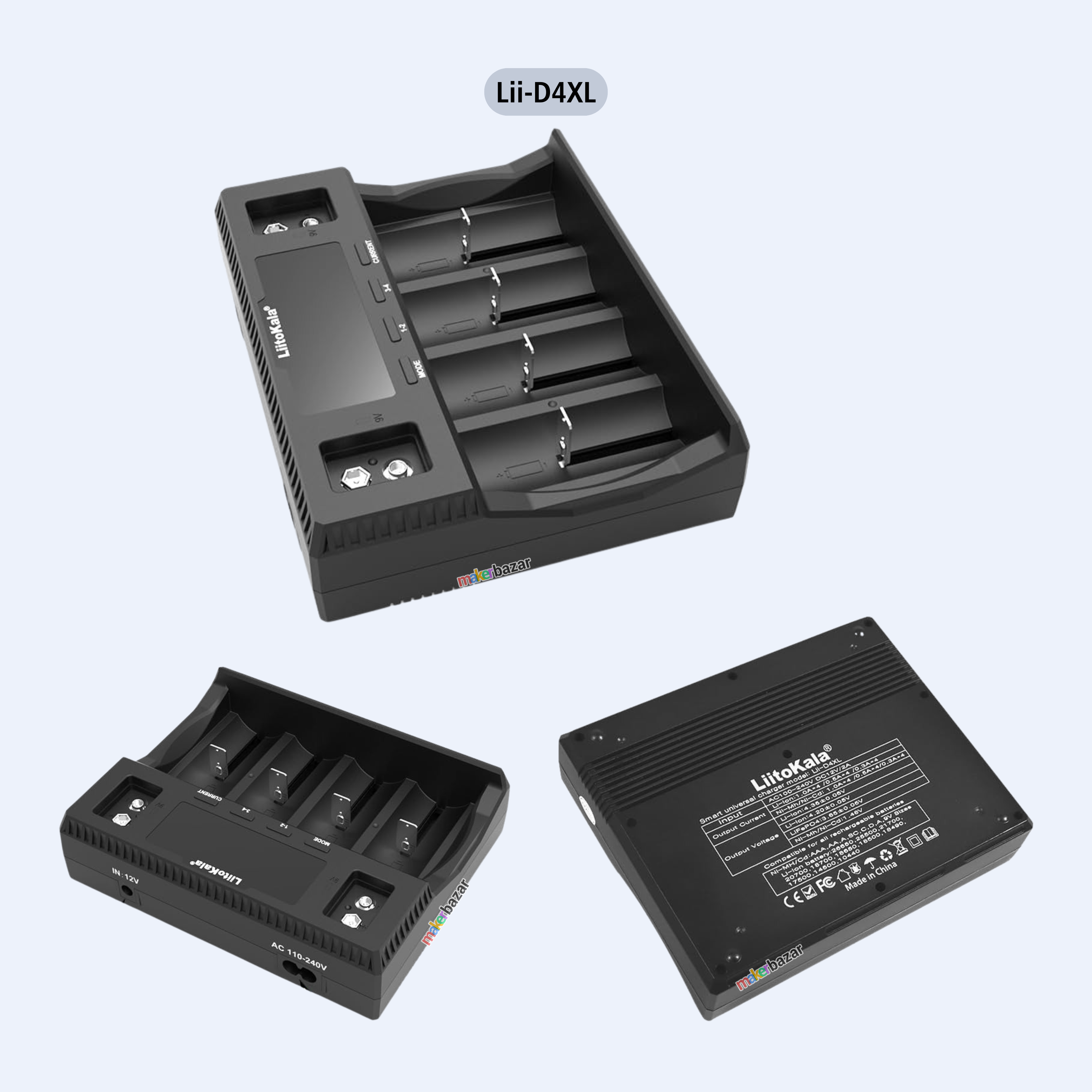 Liitokala: Smart LCD Display Fast Charge for Rechargeable Batteries