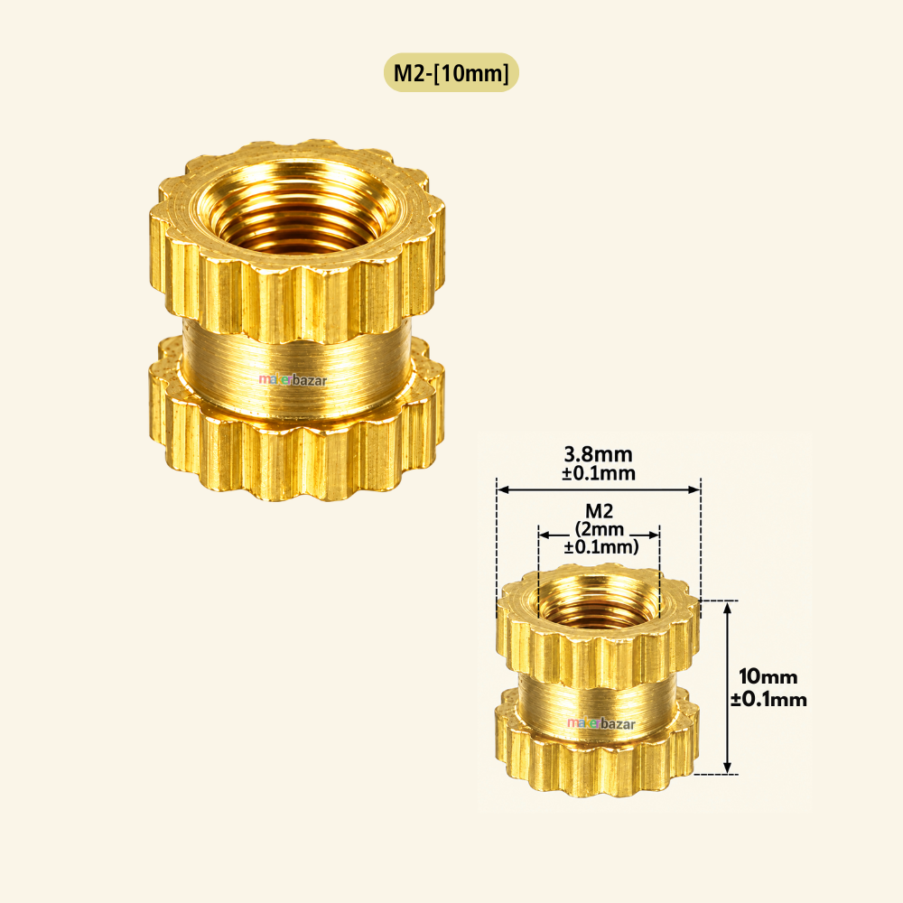Brass Heat Set Threaded Round Female Insert Nut