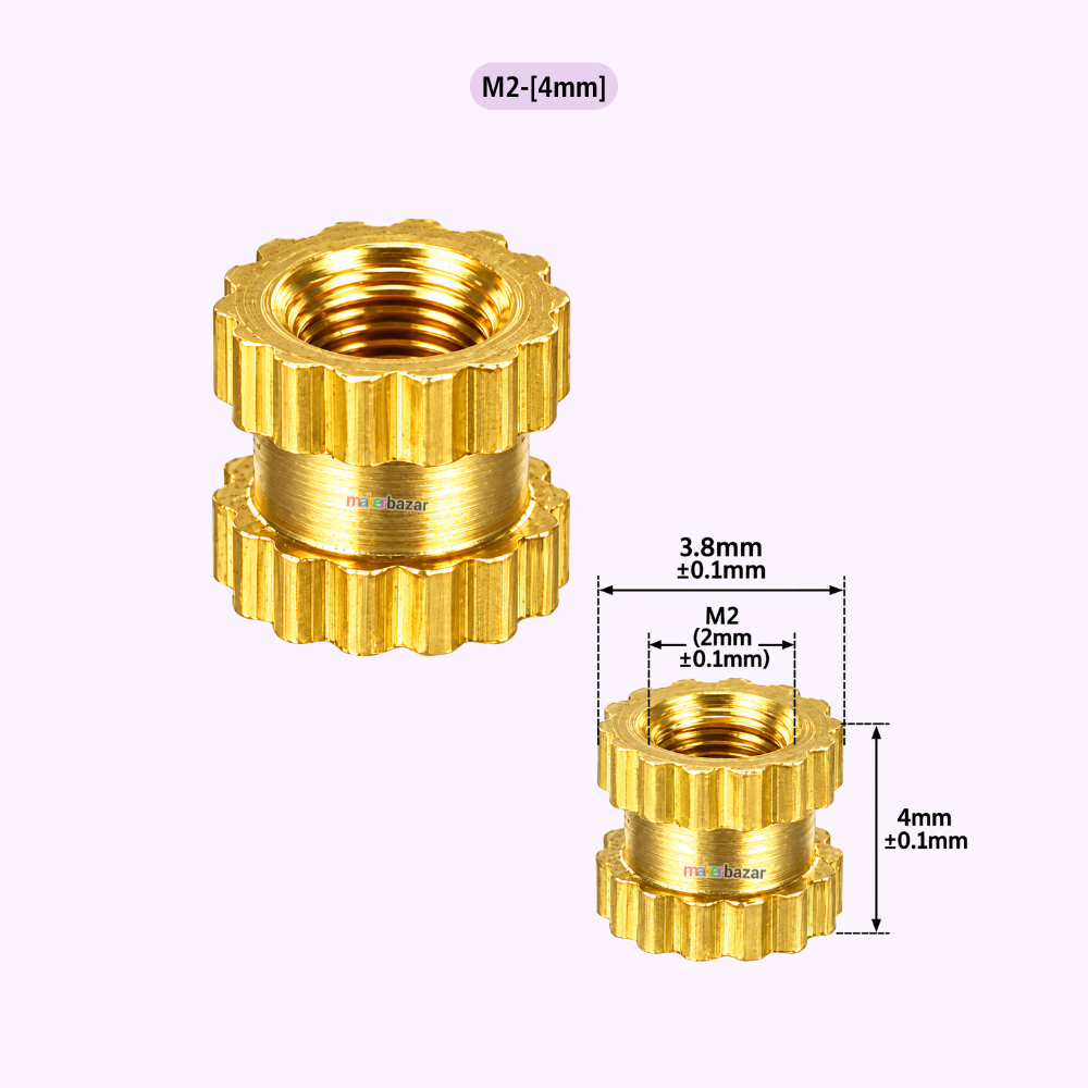 Brass Heat Set Threaded Round Female Insert Nut