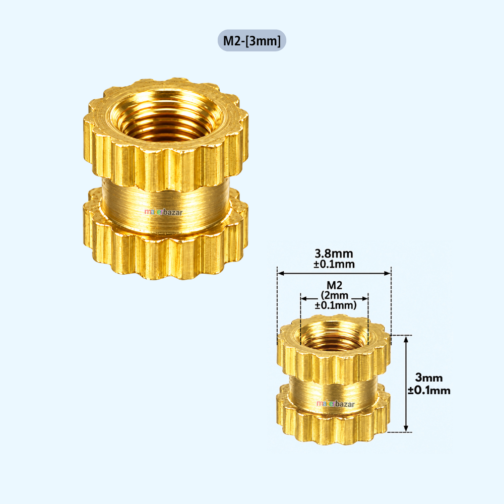 Brass Heat Set Threaded Round Female Insert Nut