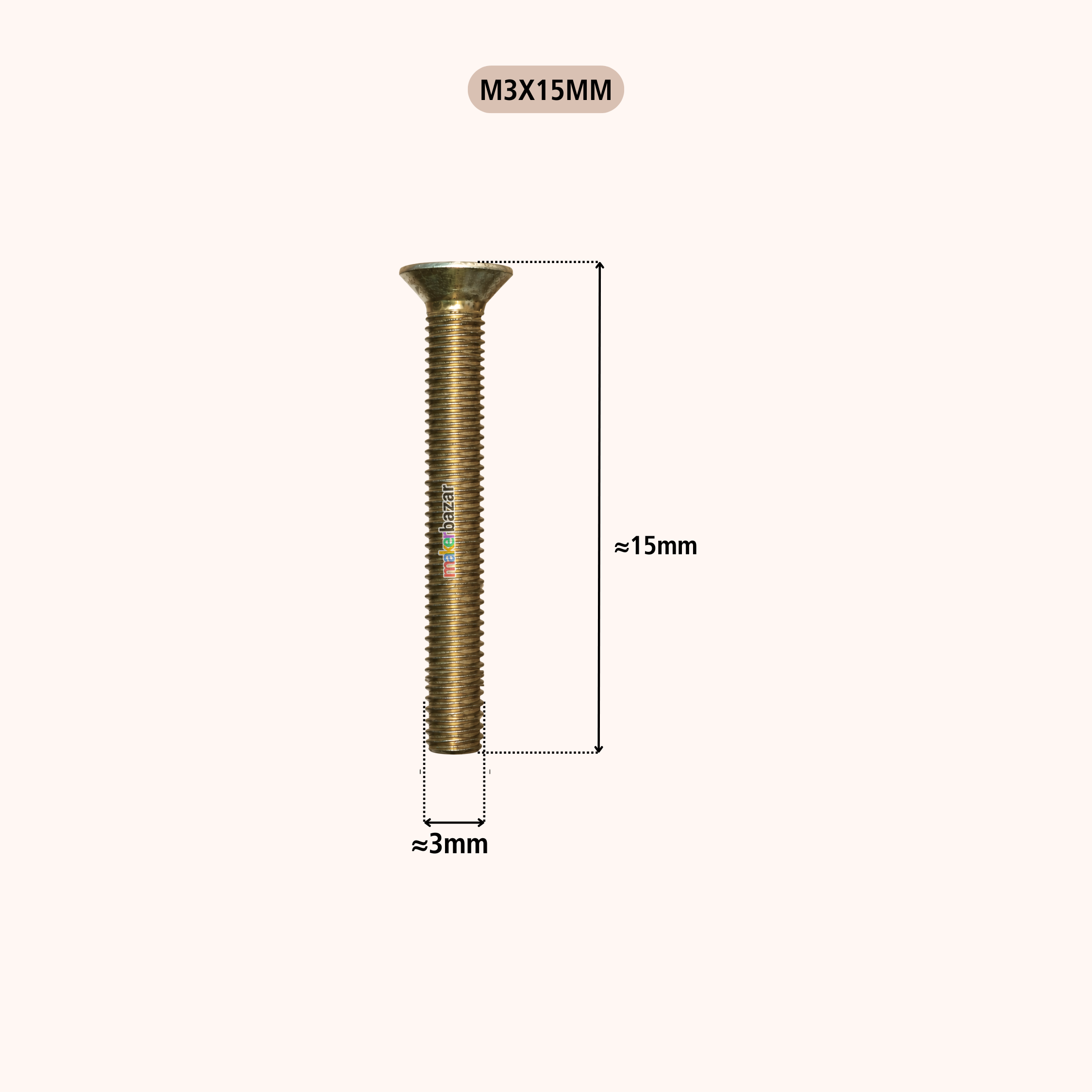 Philips Countersunk Gold Plated Flat Head Machine Screw