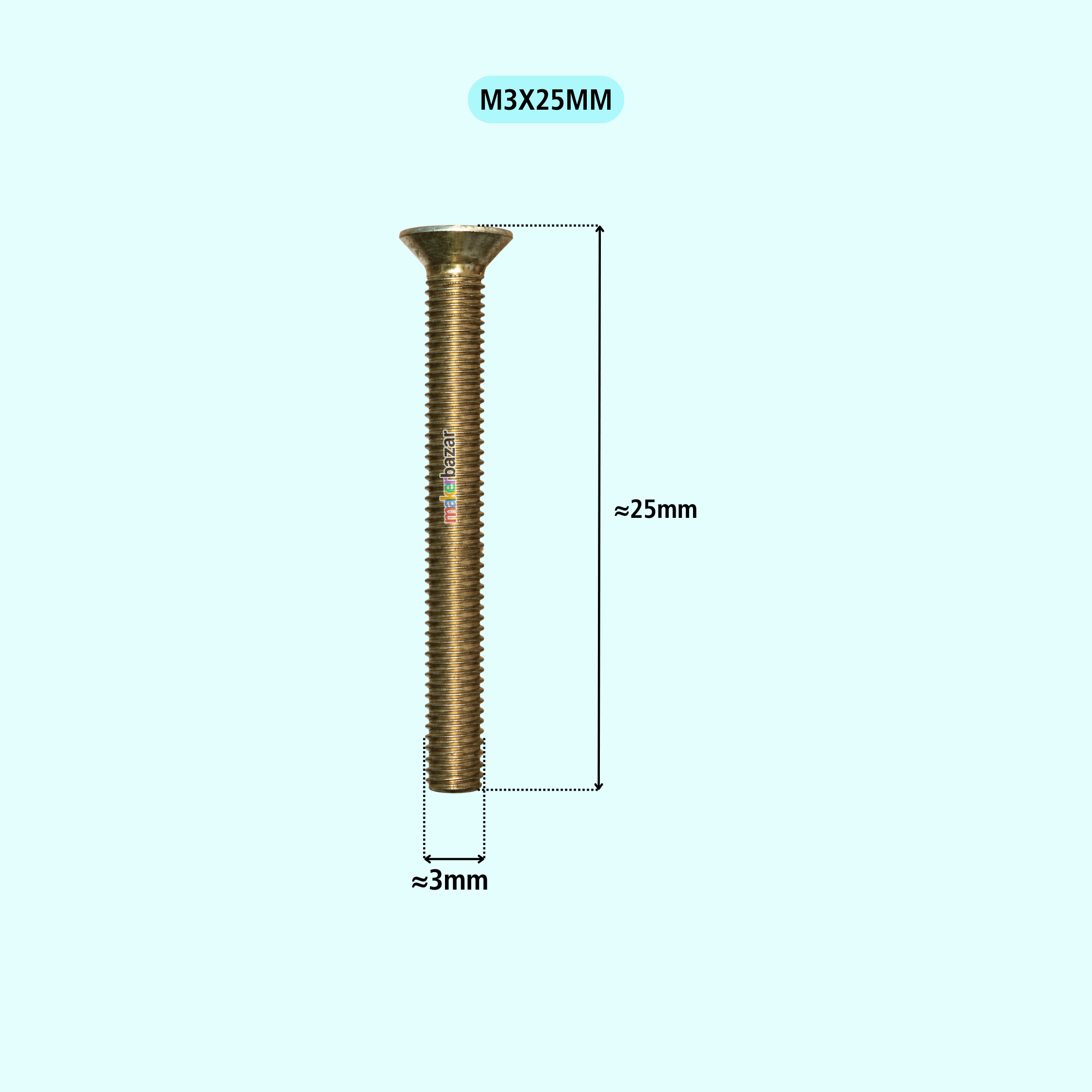 Philips Countersunk Gold Plated Flat Head Machine Screw