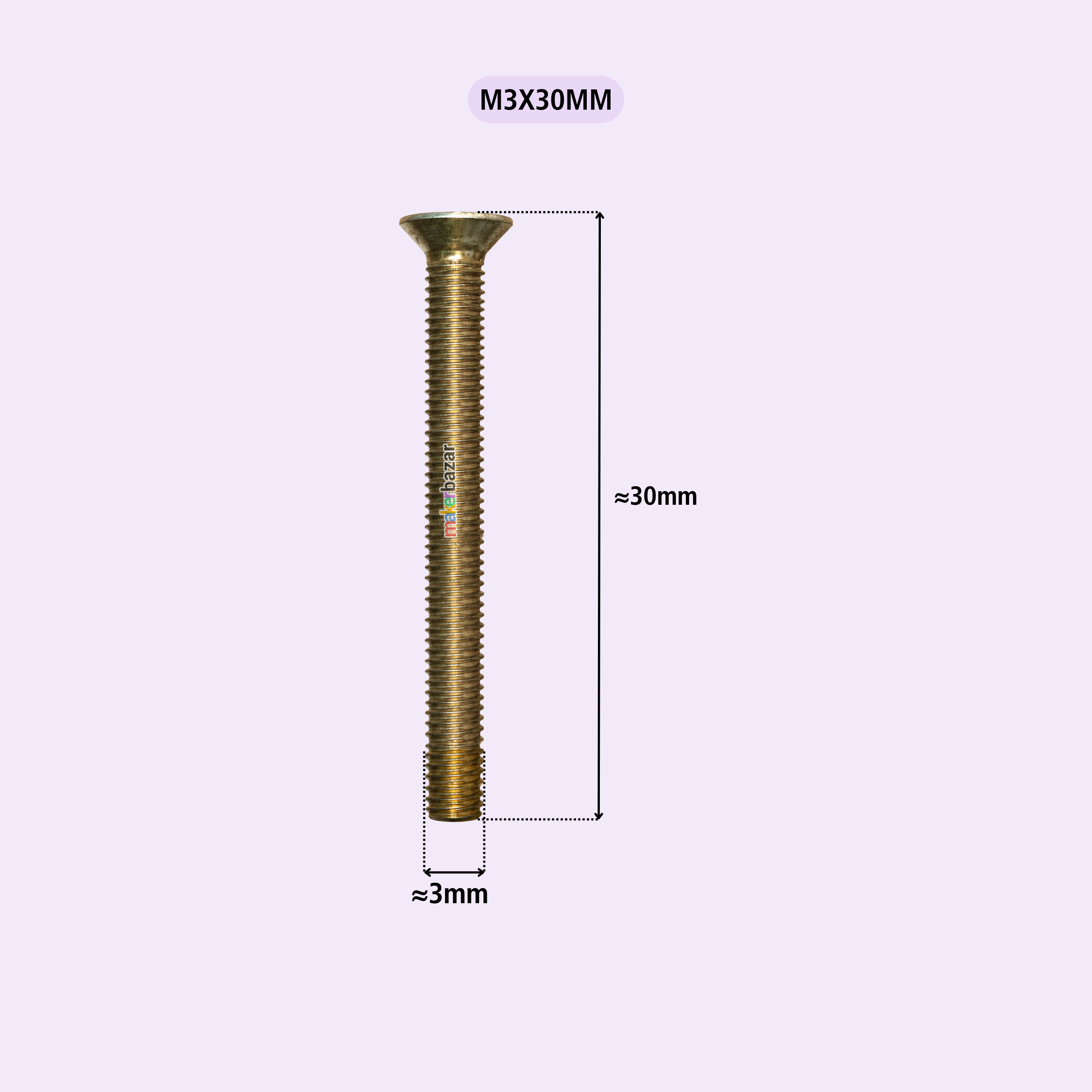 Philips Countersunk Gold Plated Flat Head Machine Screw