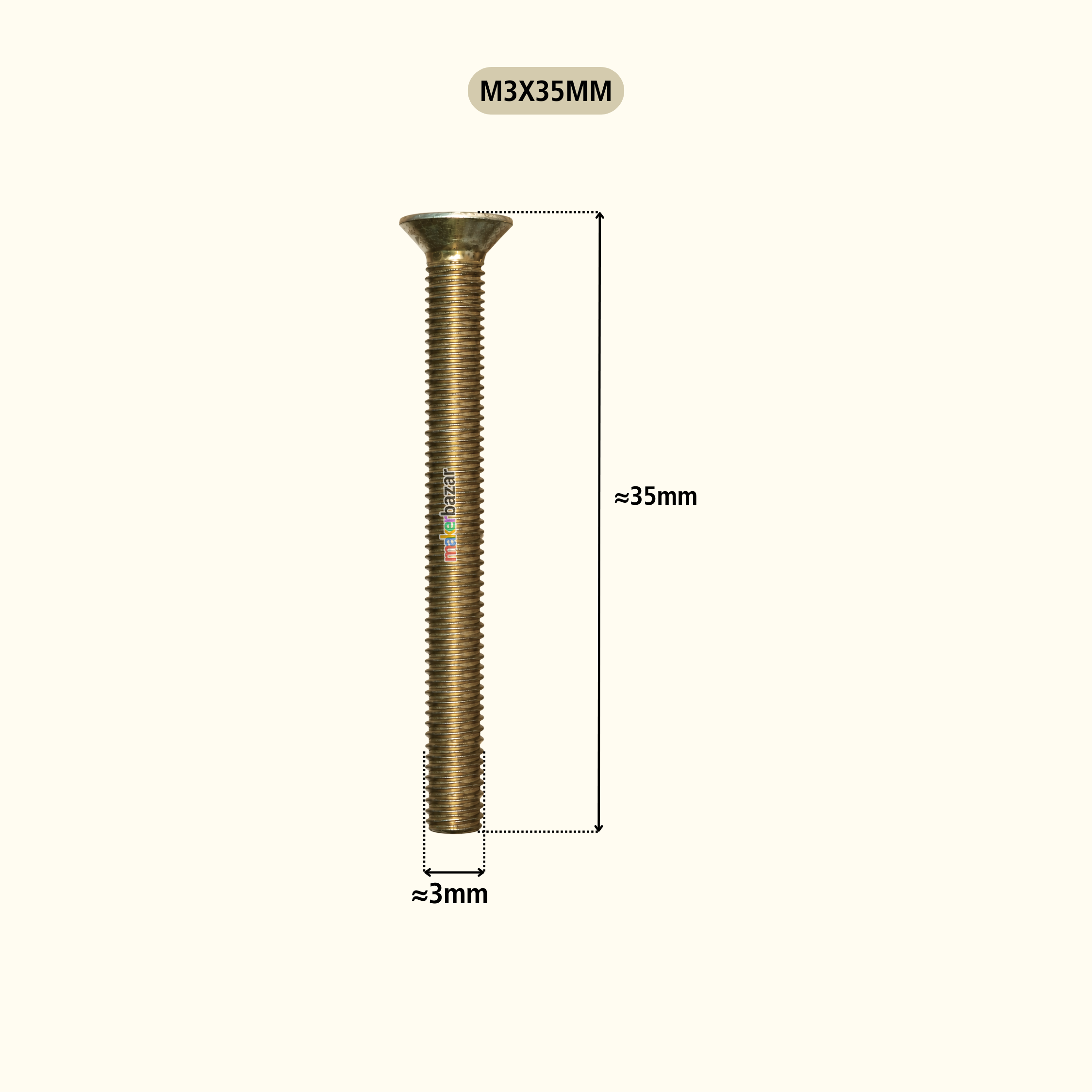 Philips Countersunk Gold Plated Flat Head Machine Screw