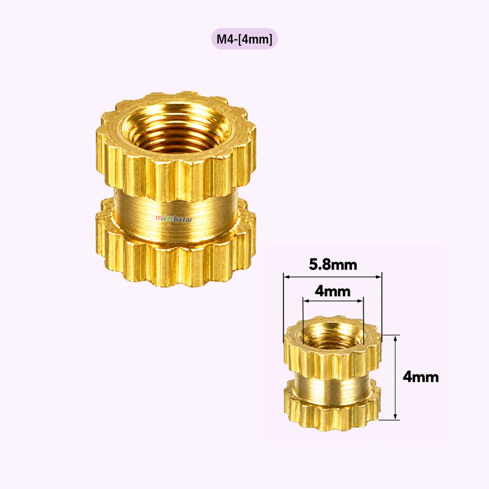 Brass Heat Set Threaded Round Female Insert Nut
