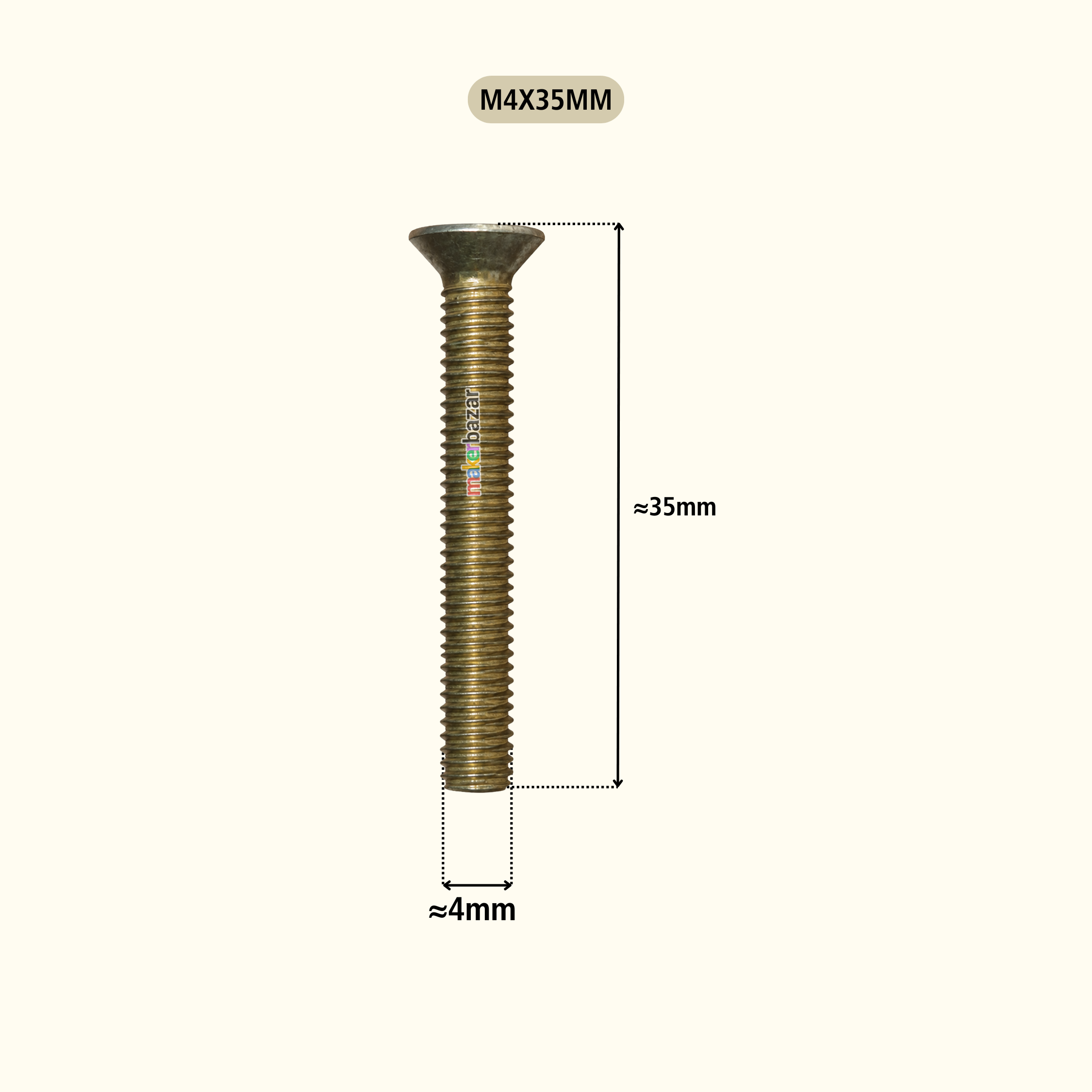 Philips Countersunk Gold Plated Flat Head Machine Screw