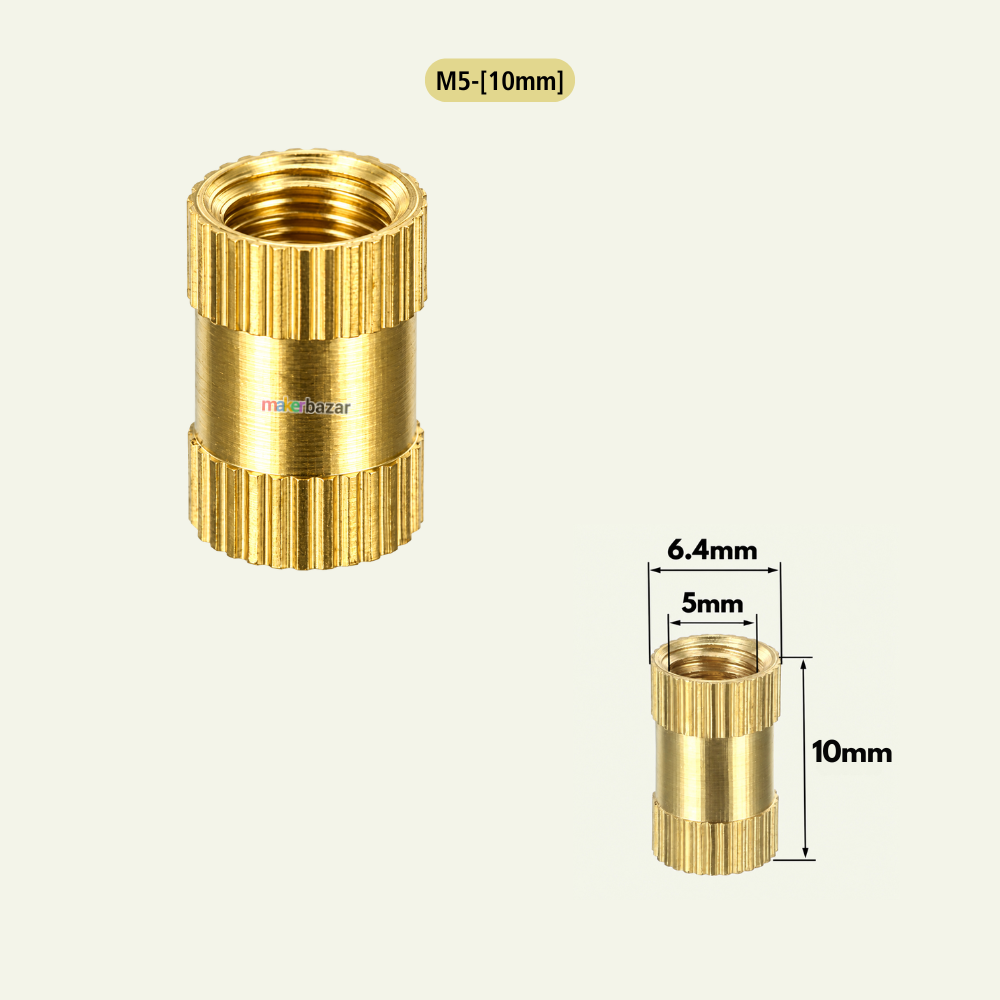 Brass Heat Set Threaded Round Female Insert Nut