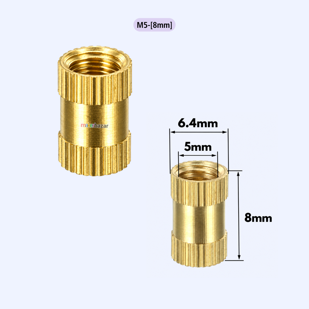 Brass Heat Set Threaded Round Female Insert Nut
