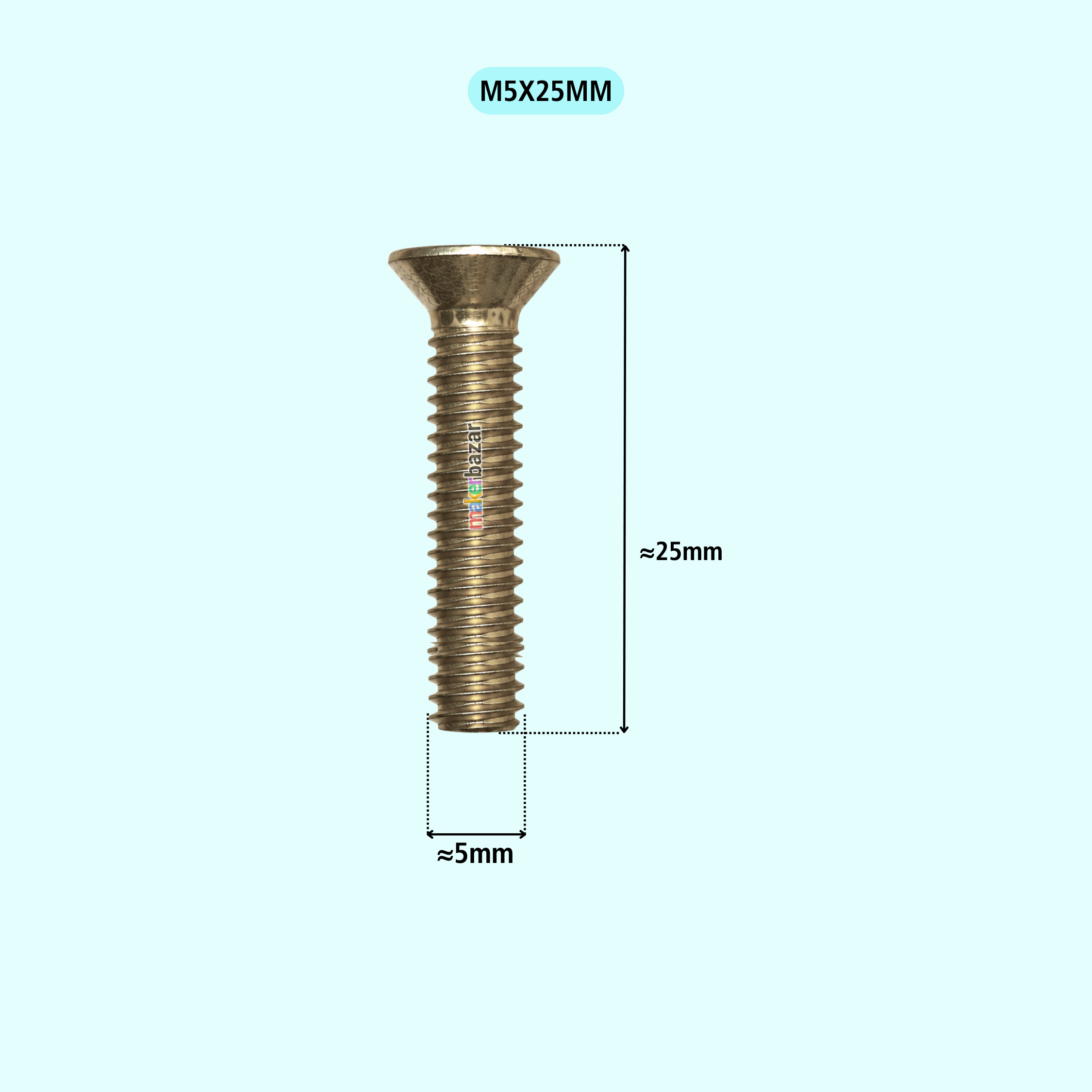 Philips Countersunk Gold Plated Flat Head Machine Screw