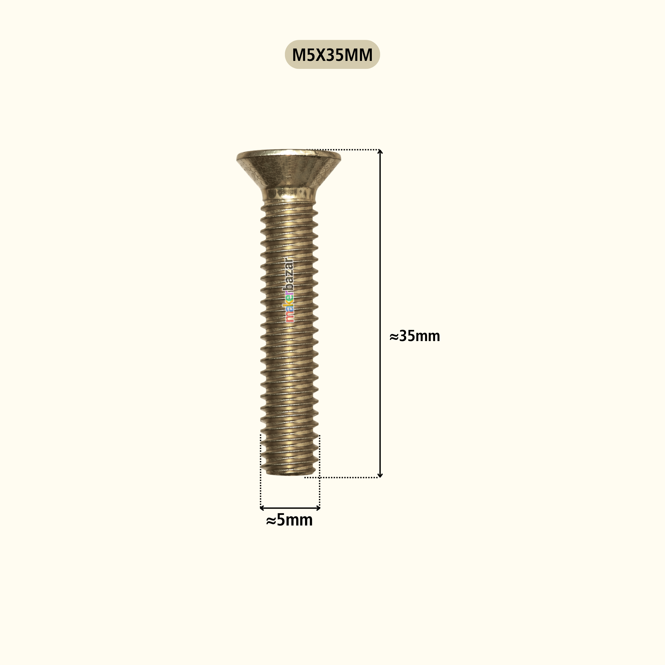 Philips Countersunk Gold Plated Flat Head Machine Screw