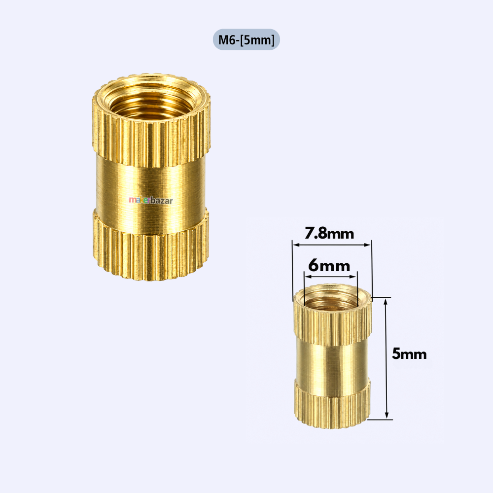 Brass Heat Set Threaded Round Female Insert Nut