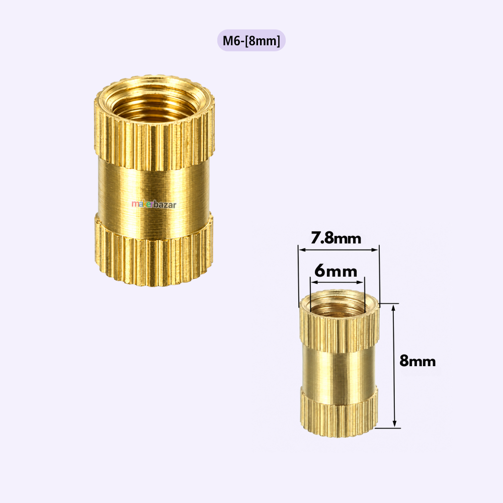 Brass Heat Set Threaded Round Female Insert Nut