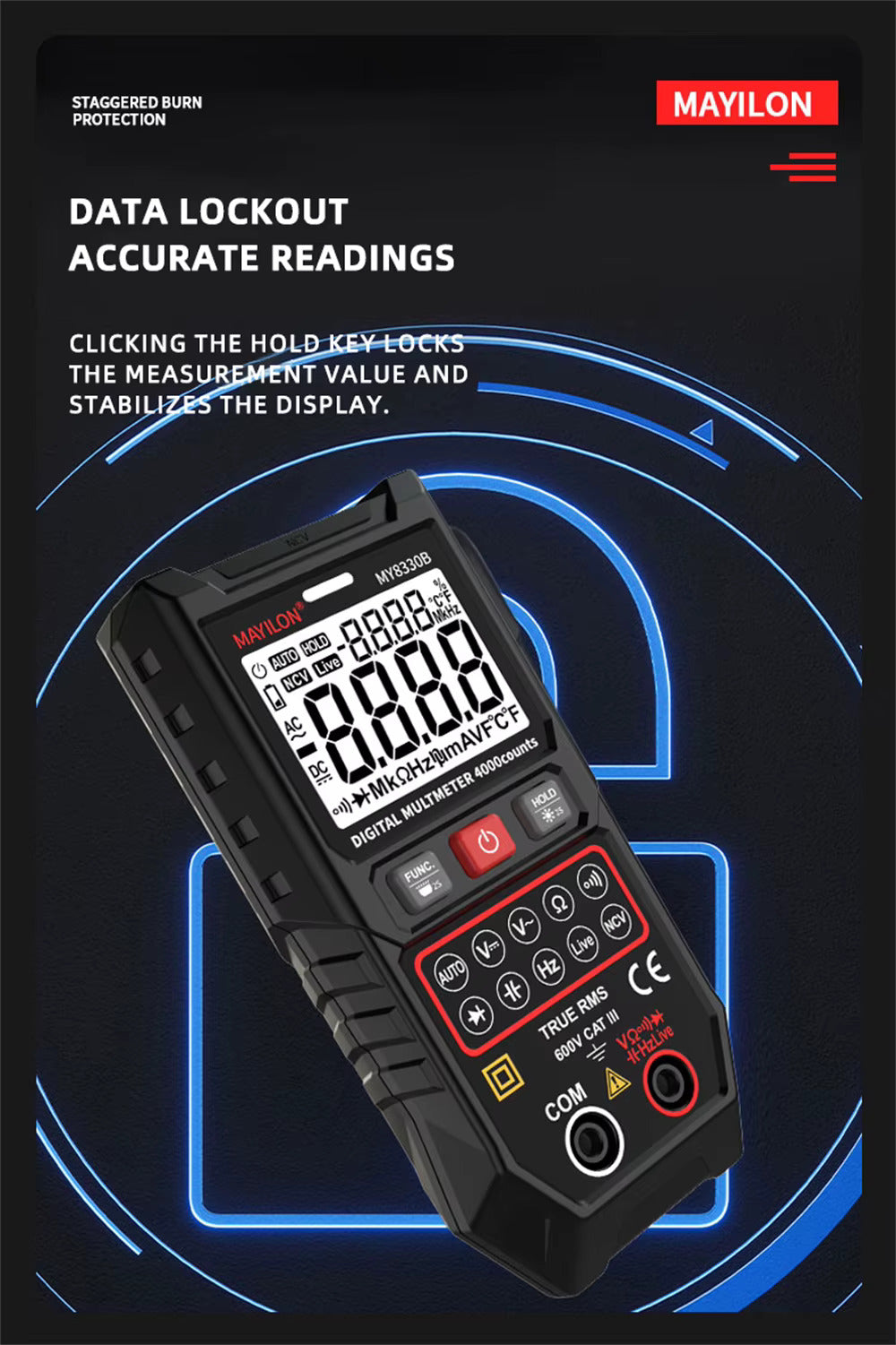 MY8330 Professional Digital Multimeter with Automatic Measuring Range