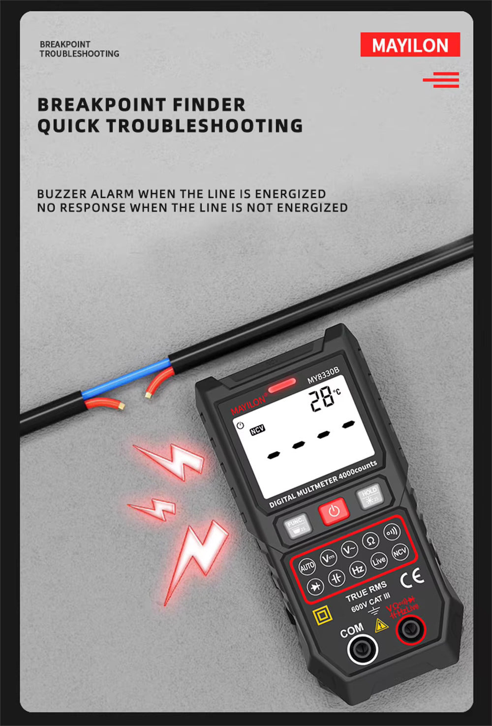 MY8330 Professional Digital Multimeter with Automatic Measuring Range