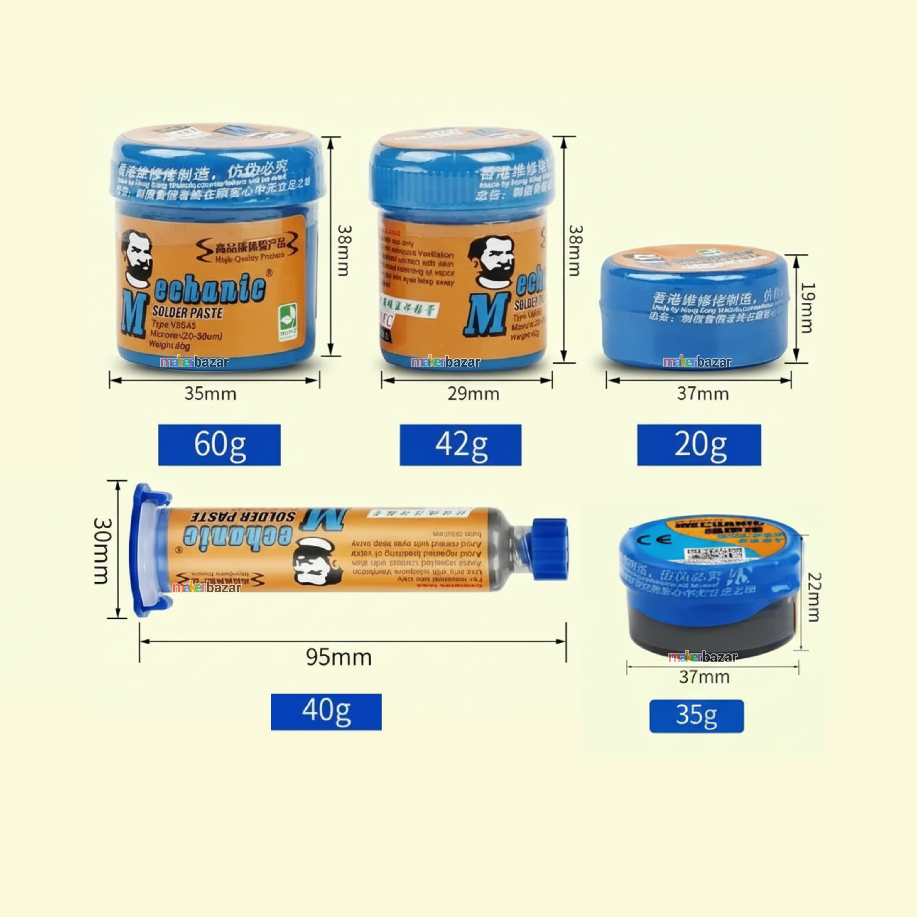 Mechanic: V-Series Solder Paste for SMD BGA SMT Rework 138°C