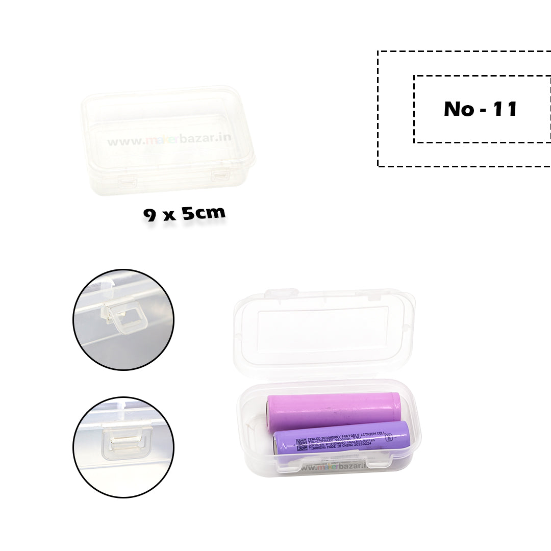 Transparent Rectangular Plastic Box with Attached Lid