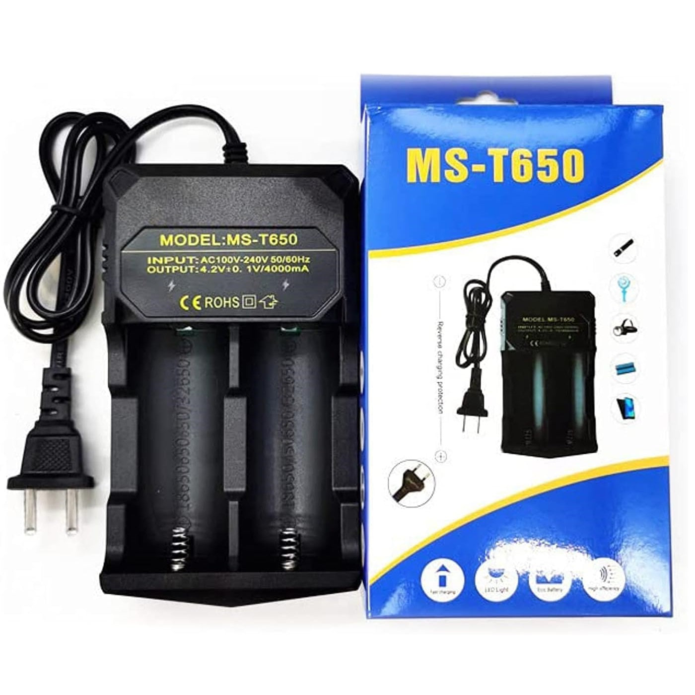 4.2V MS-T650 18650 32700 32650 Dual Li-ion Battery Charger