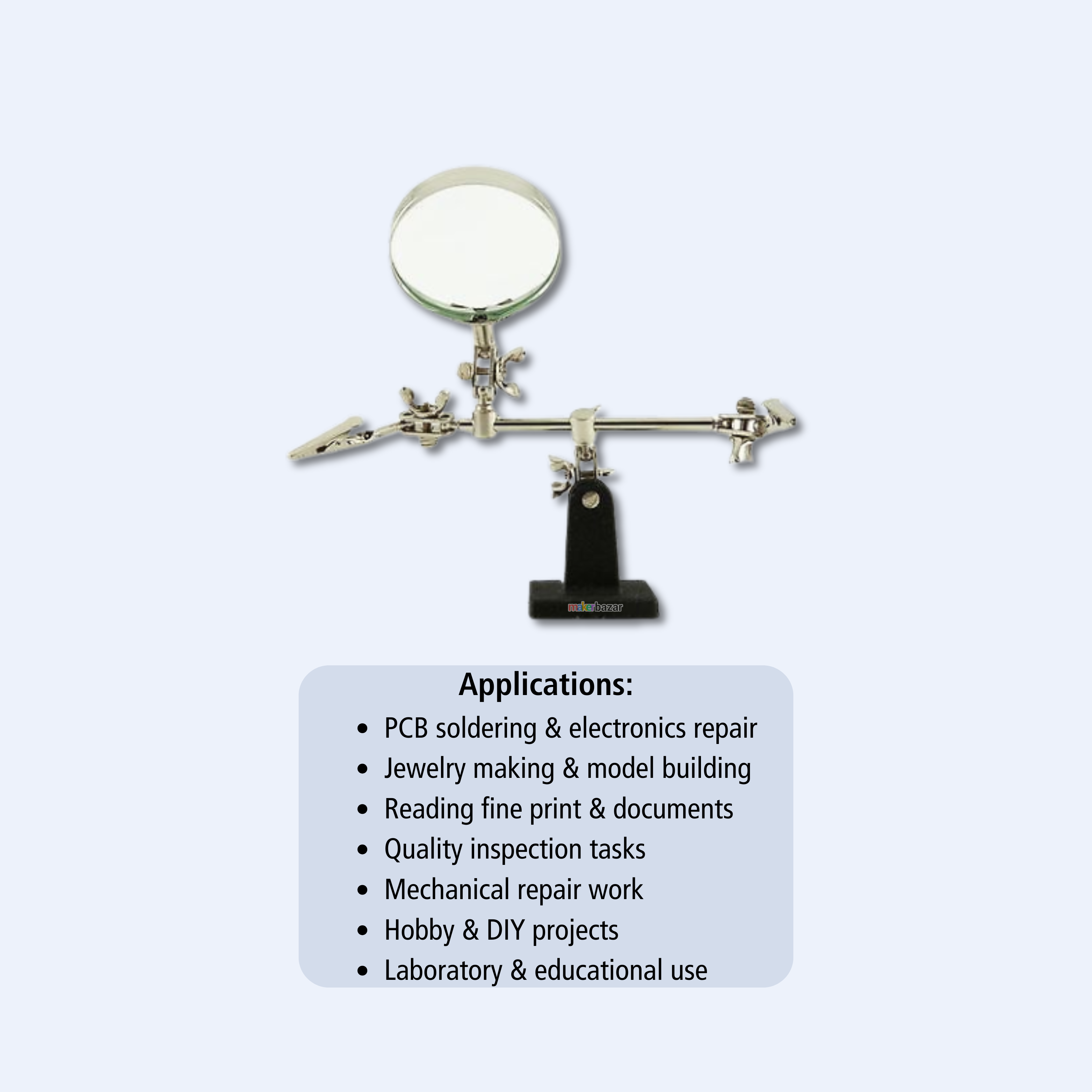 Helping Hands Magnifier Stand with Dual Adjustable Alligator Clips
