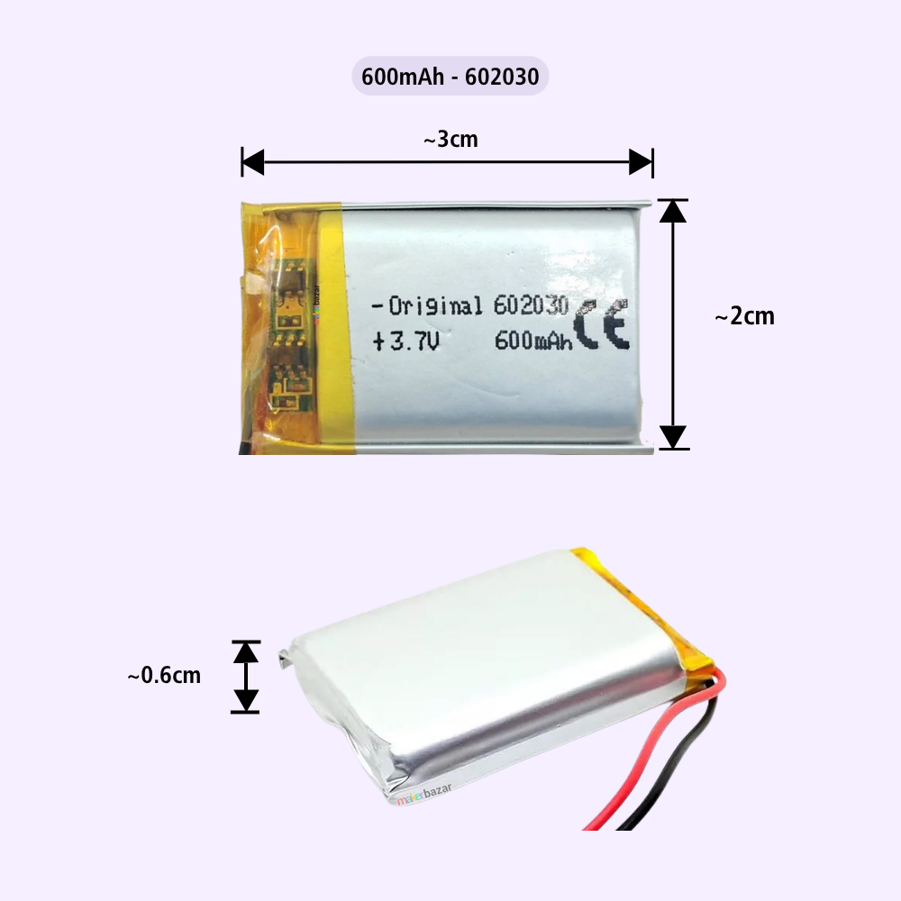 Generic: 3.7V 600mAh Lithium Polymer Battery