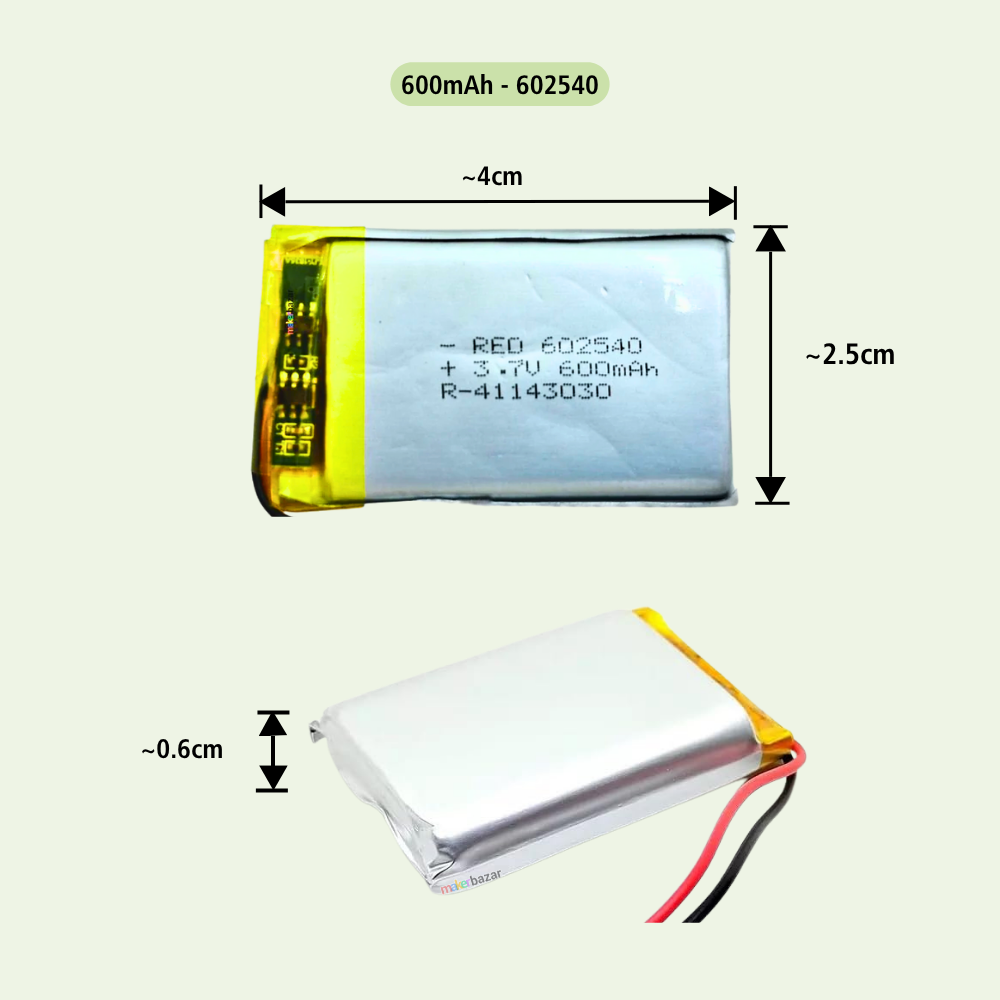 Generic: 3.7V 600mAh Lithium Polymer Battery