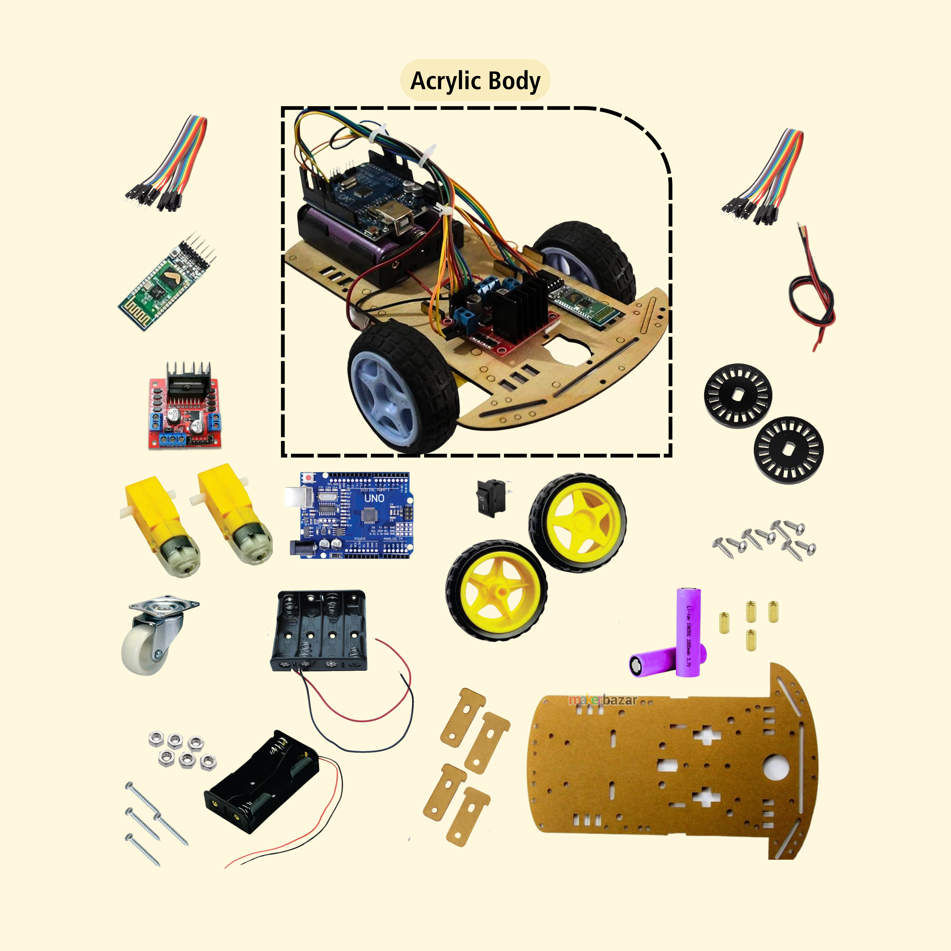 DIY Bluetooth Controlled Arduino Robot Kit