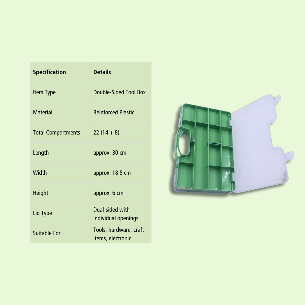 B-300 Double-Sided Plastic Tool Box with Compartments