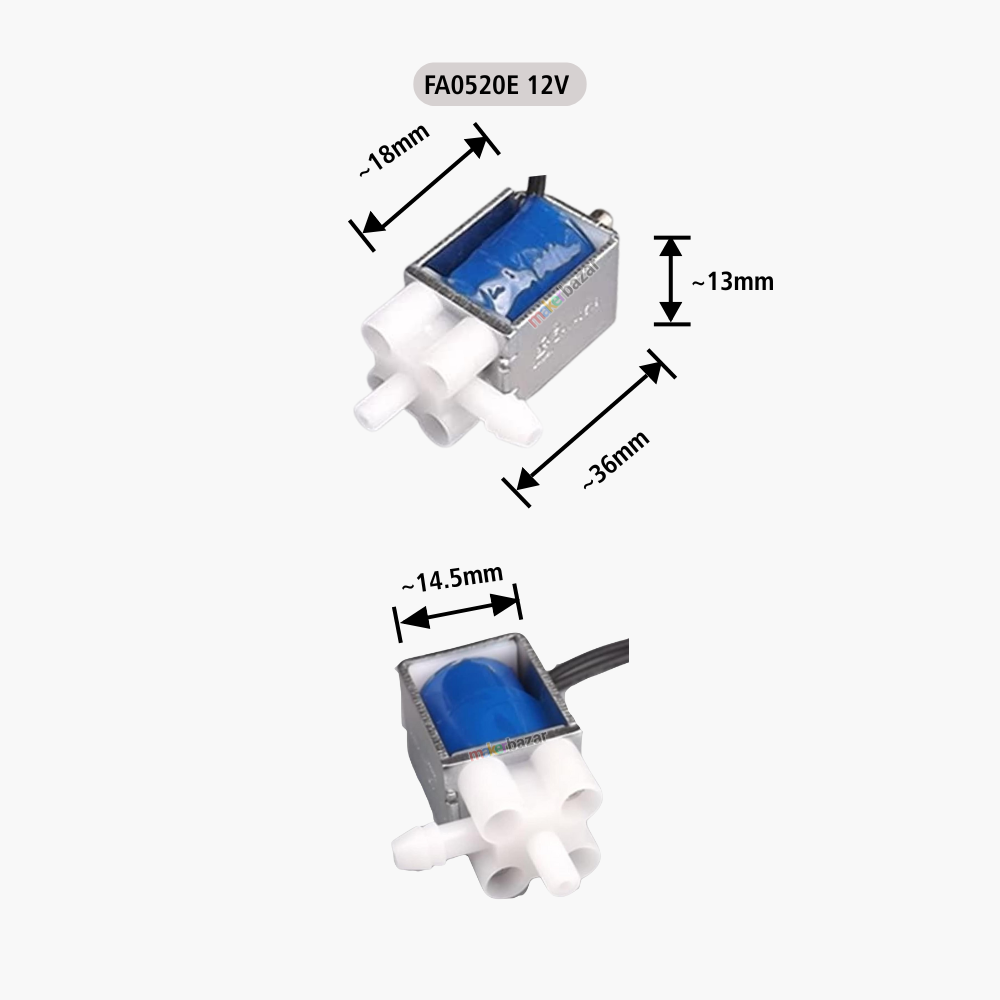 Electric Solenoid 2-Position 3-Way Small mini Valve for Air / Gas