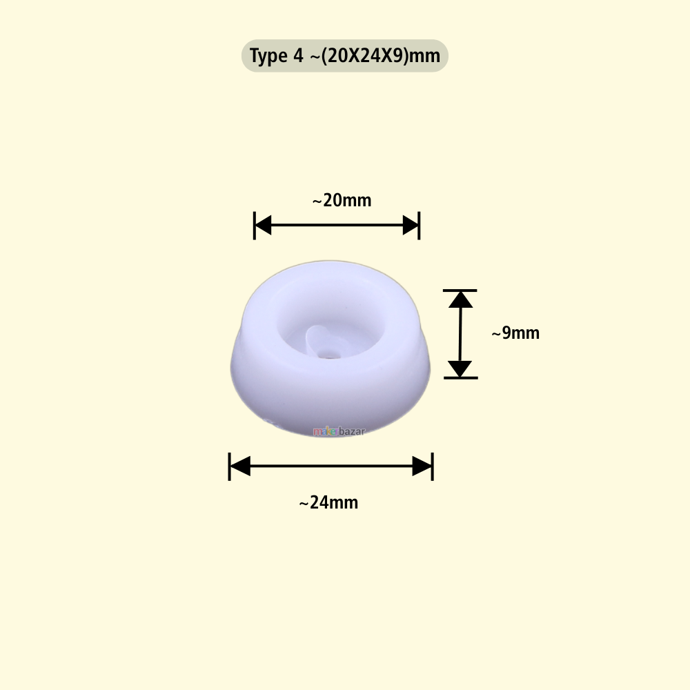 Plastic Furniture Buffer – White Protective Leg Caps (Multiple Sizes)