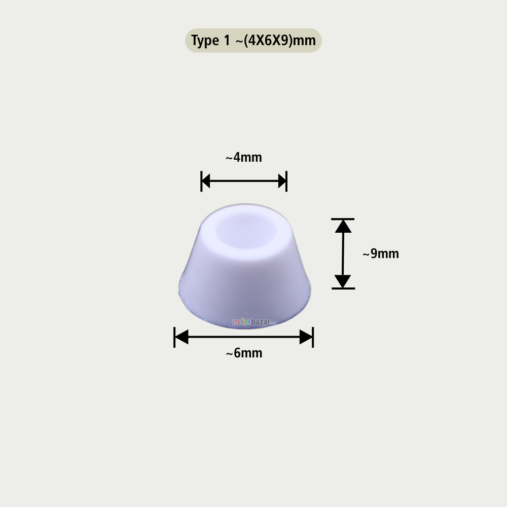 Plastic Furniture Buffer – White Protective Leg Caps (Multiple Sizes)