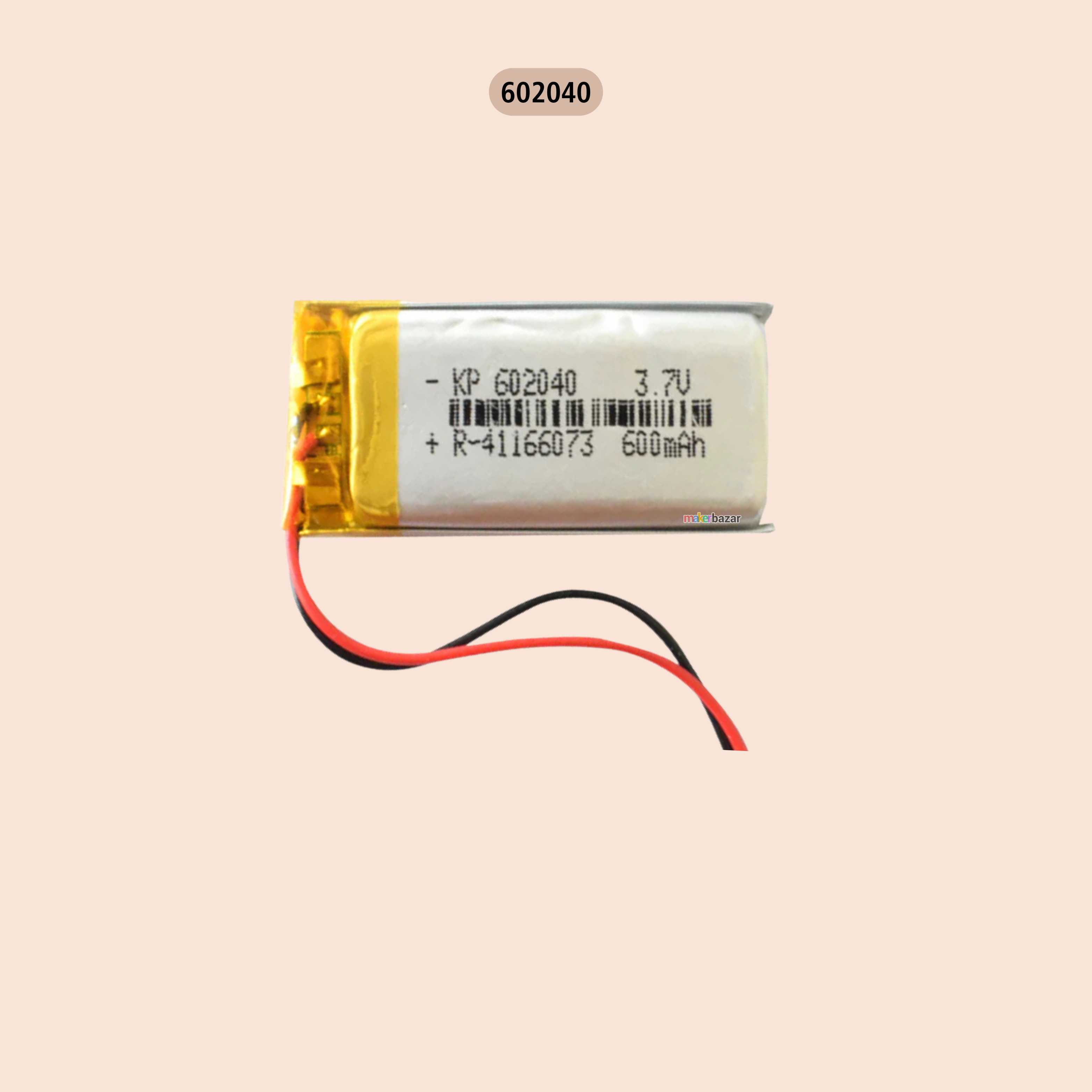 KP 3.7V 600mAh LiPo Battery – Single Cell Lithium Polymer Pack
