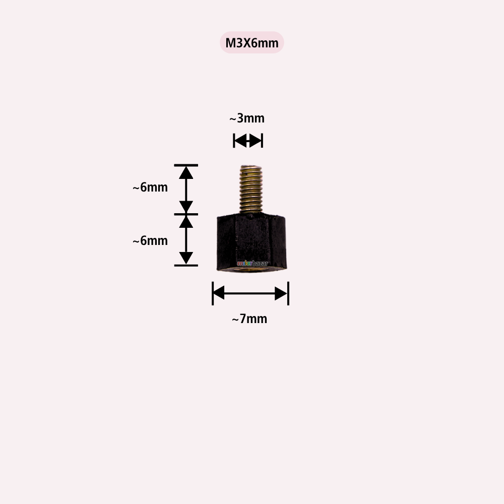 Nylon Hex Standoff Spacer Black (Pack of 10)