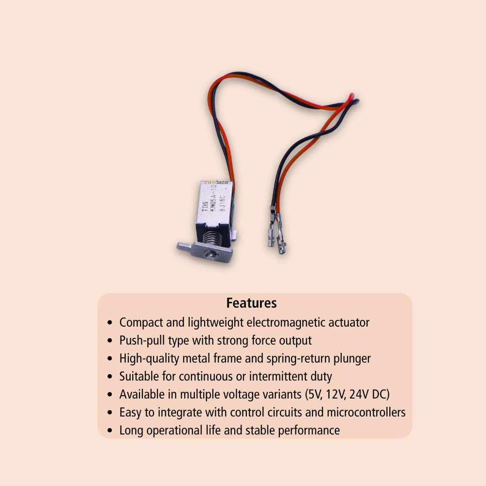 TDS-KN05A-10 DC Mini Push-Pull Solenoid Electromagnet – 5V/12V/24V