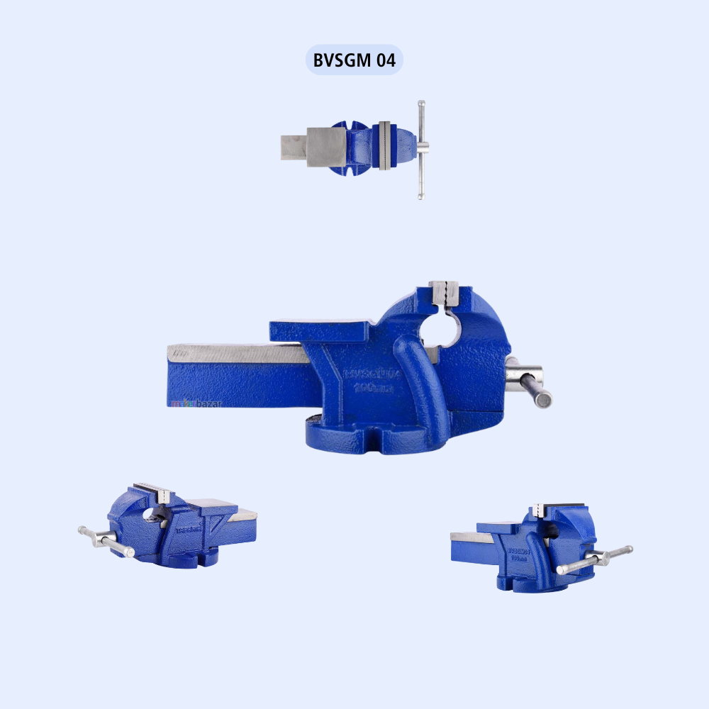 Taparia blue vise tools with 'BVSGM 04' branding on a white background