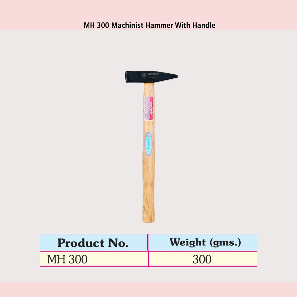 Taparia Machinist Hammer with Wooden Handle