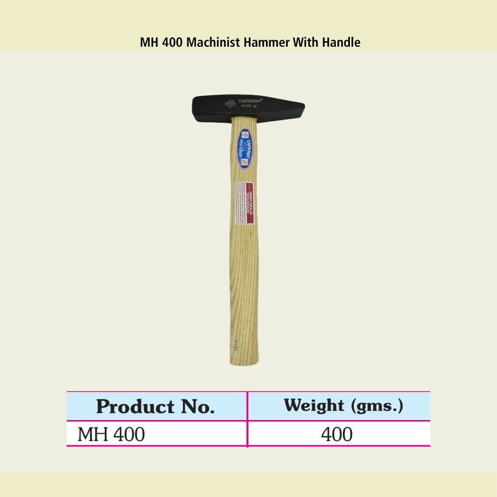 Taparia Machinist Hammer with Wooden Handle