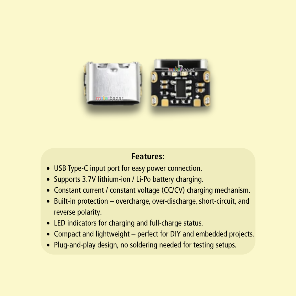 3.7V Type-C Mini Keyboard Charging Power Plate Lithium-Ion Module