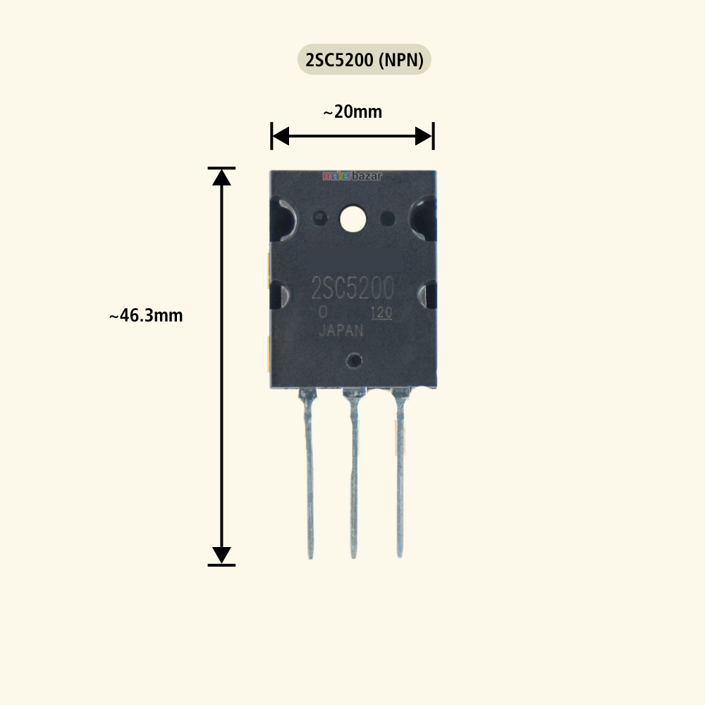 2SC5200/2SA1943 Power Transistor – 230V 15A High-Power Amplifier