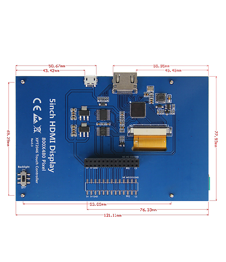 5 inch LCD HDMI Touch Screen Display TFT Panel Module for Raspberry Pi